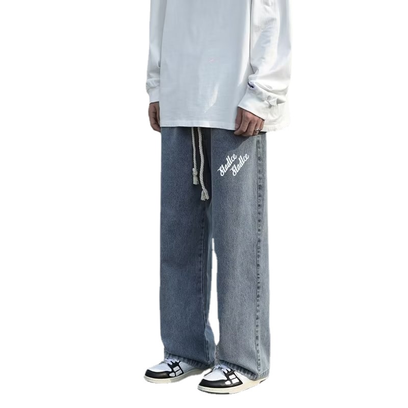 Quần jeans Dài In Chữ Phong Cách Thời Trang Hàn Quốc Cho Nam Giới Size S-3XL