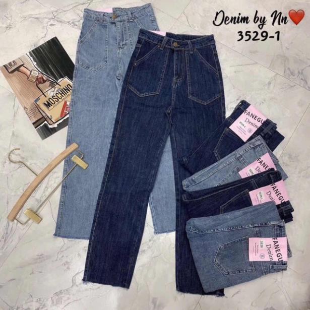 Quần jeans cạp cao ống đứng - mã 3529 hàng QC Đẹp ༷