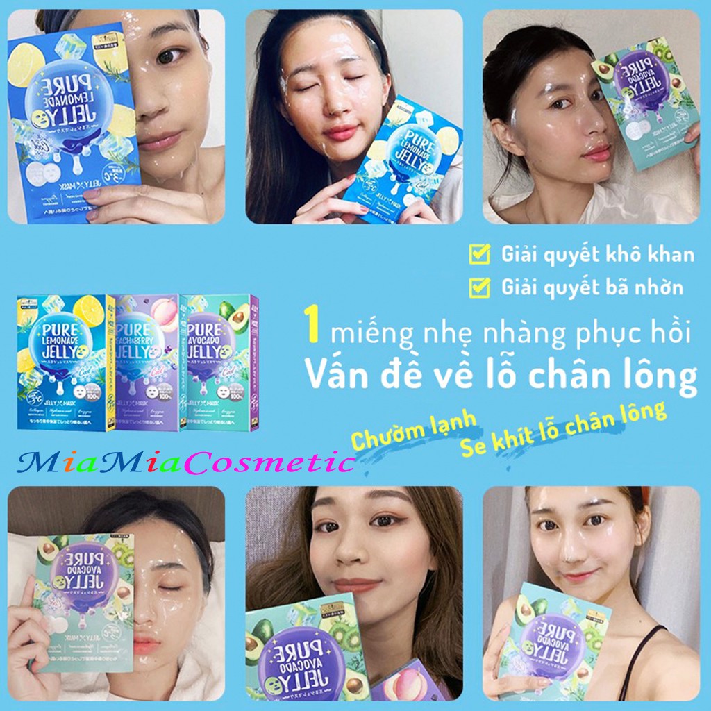 Mặt Nạ Thạch Lạnh Jelly Sexylook Dưỡng Cấp Ẩm Hoa Quả Chanh Bơ Đào Lên Men Bản Đài Nhập Khẩu [HỘP 3 MIẾNG]