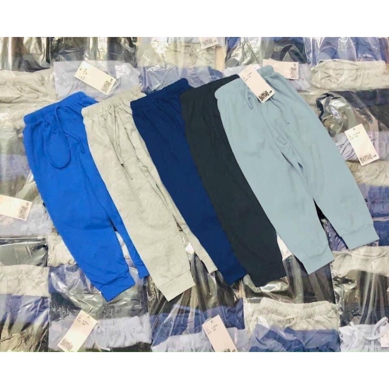 Sét 5 quần cotton bé trai 5 màu siêu cute, quần dài cotton bé trai có sẵn
