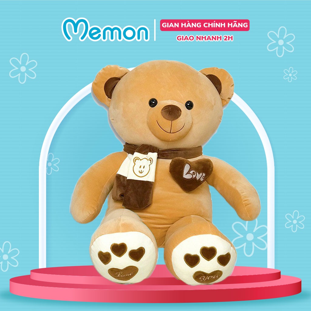 Gấu Bông Teddy Khăn Tim Mịn Cao Cấp Memon