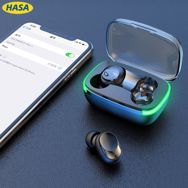 Tai Nghe Không Dây Bluetooth 5.1 TWS Y60 Âm Thanh Nổi Có Màn Hình LED Điều Khiển Khử Tiếng Ồn