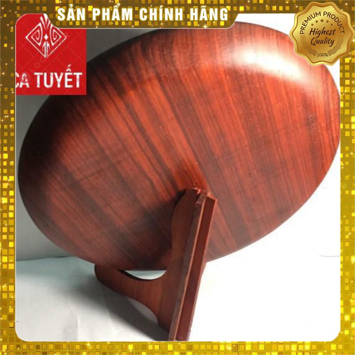 ĐĨA GỖ HƯƠNG VÂN NGUYÊN KHỐI ĐỂ BÀN, KỆ TỦ ĐÔI CHIM CÔNG SIÊU ĐẸP ( SIZE 26CM) (ẢNH THẬT)