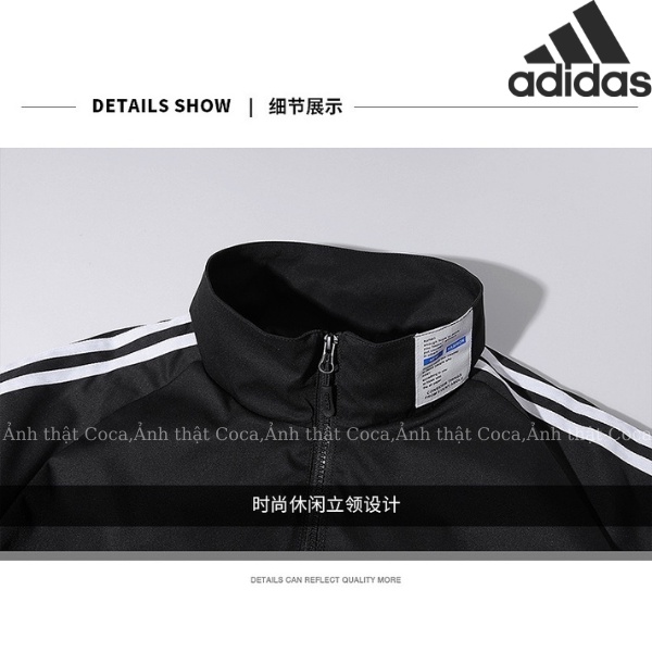 Áo khoác thể thao nam adidas das đẹp 3 sọc bigsize 100kg cao cấp thun poly lớp dày dặn hàng logo thêu -Coca shop