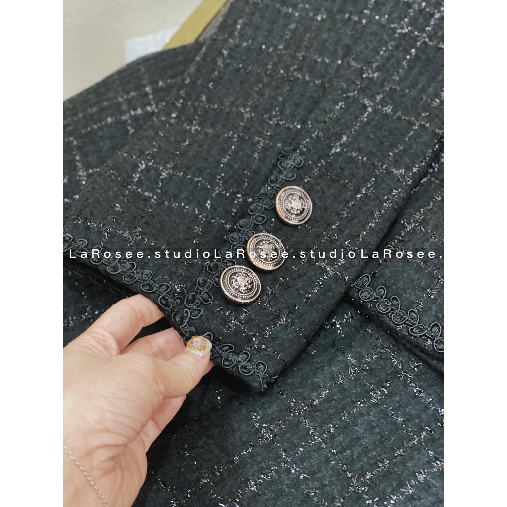 Set dạ tweed đen có sẵn