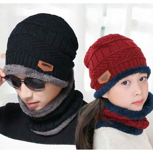 MAD VH PVN2494 Bộ mũ len kèm khăn cổ Hàn Quốc nam nữ T2 6 6