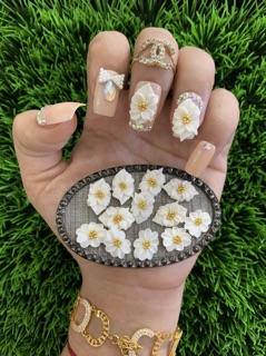 Hoa bột móng nail(kiểu NN sĩ ib sĩ tặng nơ bột)’.