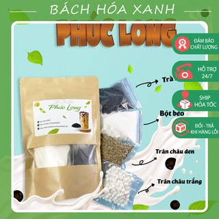 SET Trà Sữa Phúc Long Chuẩn Vị Thơm Ngon - Set Nguyên Liệu Trà Sữa (2-3 Lít Trà) Tặng Kèm Công Thức - Bách Hóa Xanh