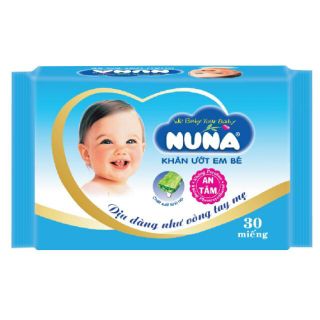 Khăn ướt Nuna gói du lịch 30 tờ/bao