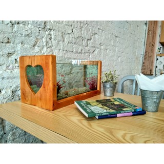 Bể cá mini khung gỗ cỡ lớn - 40 x 20 x 20 (cm)