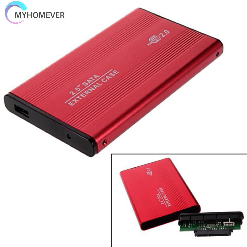 myhomever 2.5 Inch USB 2.0 SATA External Mobile Hard Disk Box Aluminum Alloy Shell