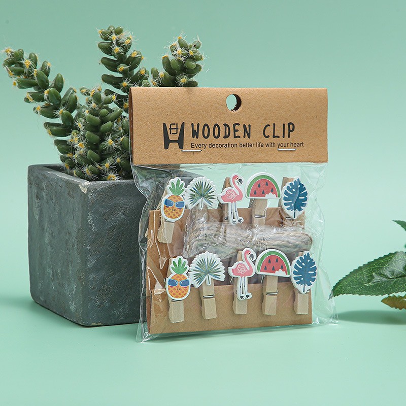 Bộ 10 kẹp gố DesignPub hình sinh vật nhiệt đới (KG18)