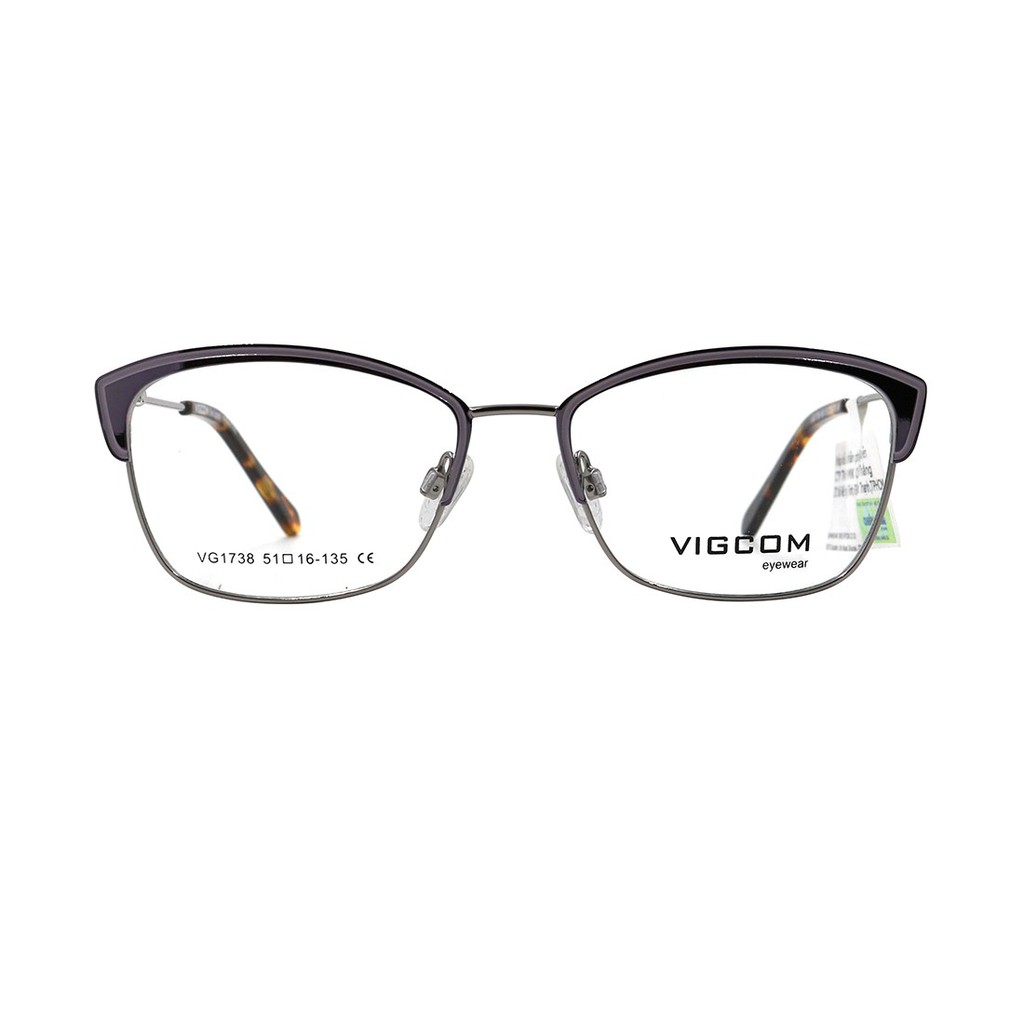 Gọng kính nam nữ Vigcom VG1738 chính hãng, thiết kế dễ đeo bảo vệ mắt