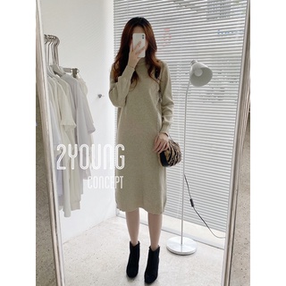 Đầm len dày, tay dài, cổ 3 phân [2YOUNG] D873 (ảnh thật)