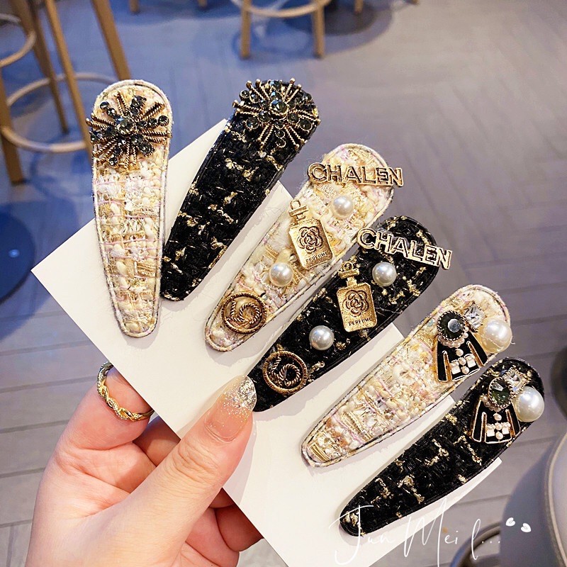 KLA02-Kẹp tóc kim loại đính đá pha lê sang chảnh