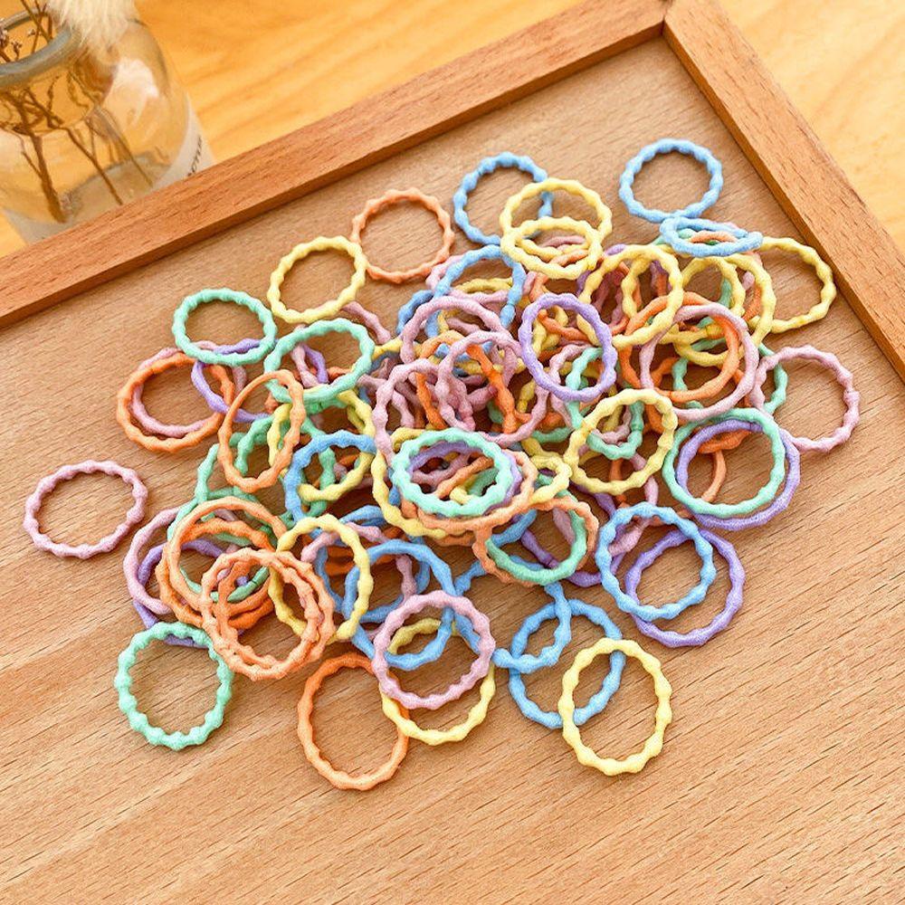 JARRED Hộp 300 Chun Buộc Tóc Nhiều Màu Dễ Thương