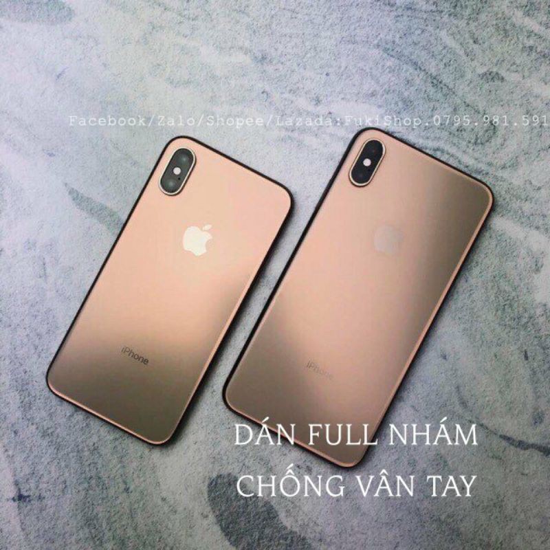 [IPHONE]Tấm dán Mặt Sau Nhám Chống Vân Tay FULL viền Dành cho 11 PRO MAX XSMAX X XS XR 6PLUS 7PLUS 8PLUS 7 8 6 5