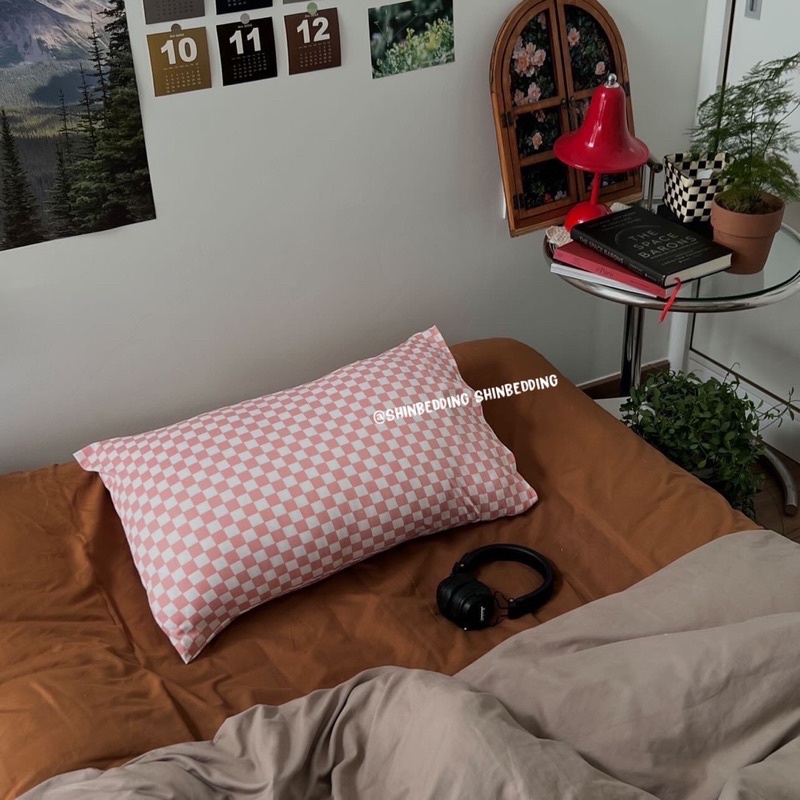 Vỏ Gối Nằm Decor Phong Cách HQ ( Hàng thun kẻ ô và đũi hoa nhí-shinbedding)