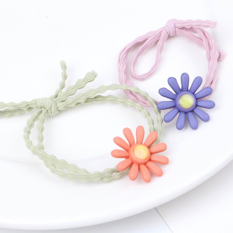 Dây Thun Chun Buộc Tóc Họa Tiết Hoa Cúc Xinh Xắn