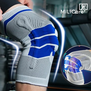 Bó gối thể thao Milicare - Đai gối bảo vệ khớp gối Silicon 2 lò xo trợ lực, tránh chấn thương