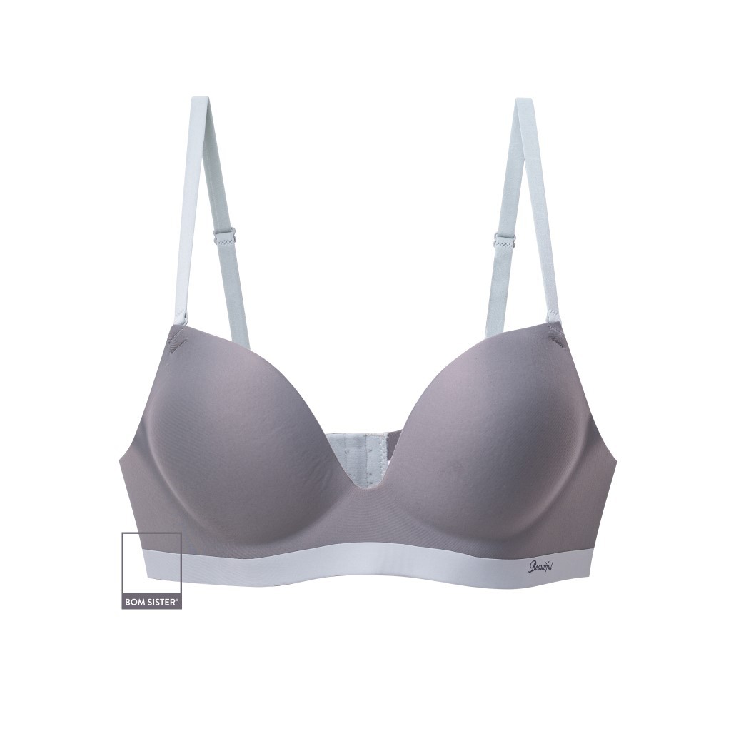 Áo lót không gọng mút vừa su đúc màu trơn cài sau nâng ngực tự nhiên BOM SISTER A903 | BigBuy360 - bigbuy360.vn
