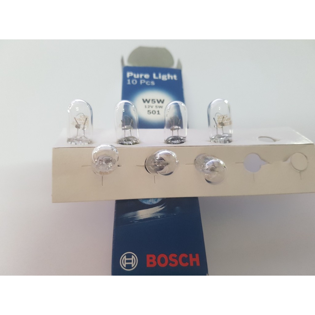 Bóng đèn W5W_12V 5W 501_đèn biển số_chui ghim_bóng trắng nhỏ_Made in: Hungari_Bán cặp 2 bóng