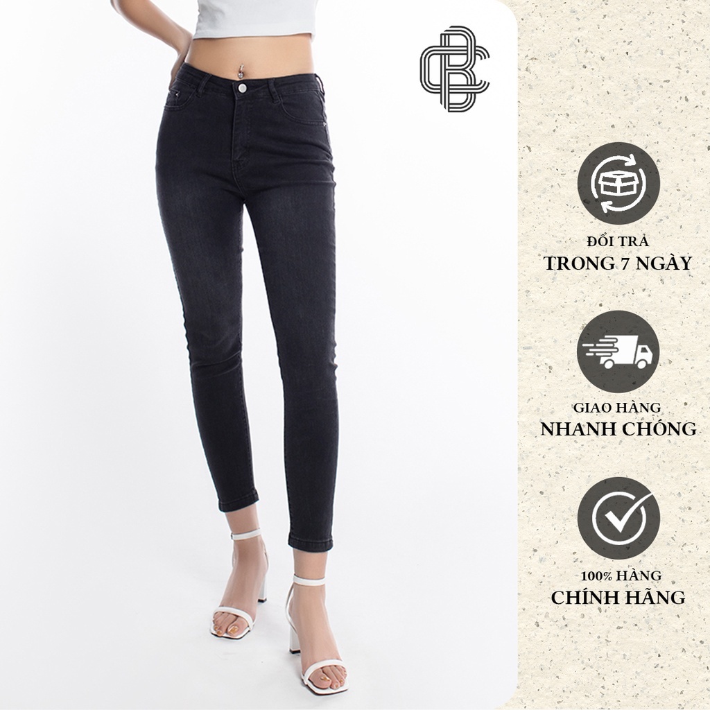 Quần skinny jean nữ lưng cao tôn dáng thời trang - La’coba