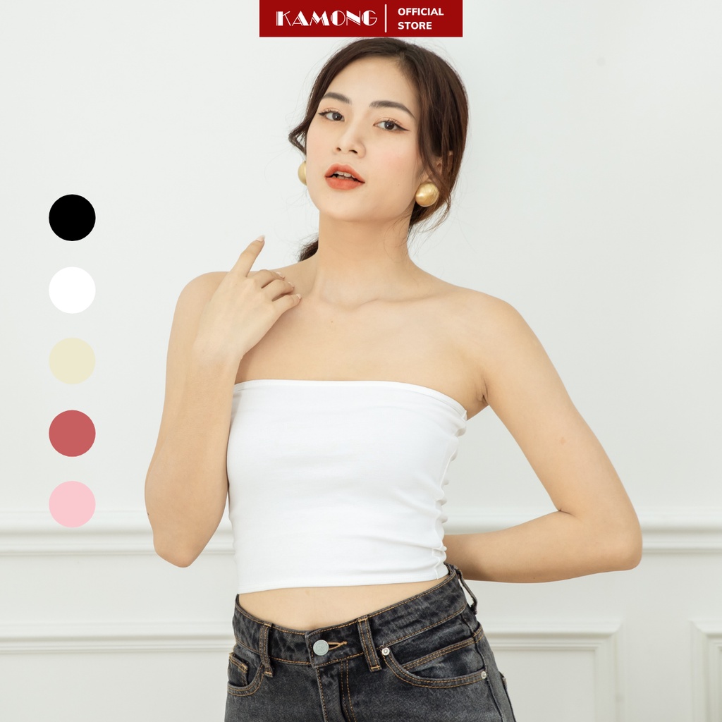 Áo ống quây ngực KAMONG không mút chất liệu thun cotton 100% co dãn nhiều màu, nhiều size A143 | BigBuy360 - bigbuy360.vn