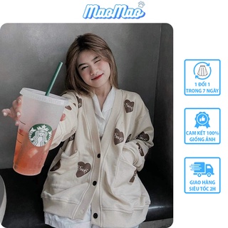 Áo cardigan len nữ form rộng Hàn Quốc, Áo khoác cardigan nữ len mỏng ulzzang AT1 - Maomao