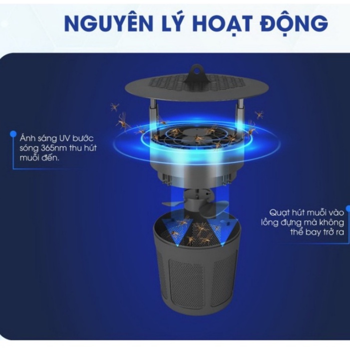 [Mã BMLT35 giảm đến 35K đơn 99K] Đèn bắt muỗi Rạng Đông không mùi, không gây tiếng ồn - Bảo hành 1 đổi 1 - Model:DBM 01