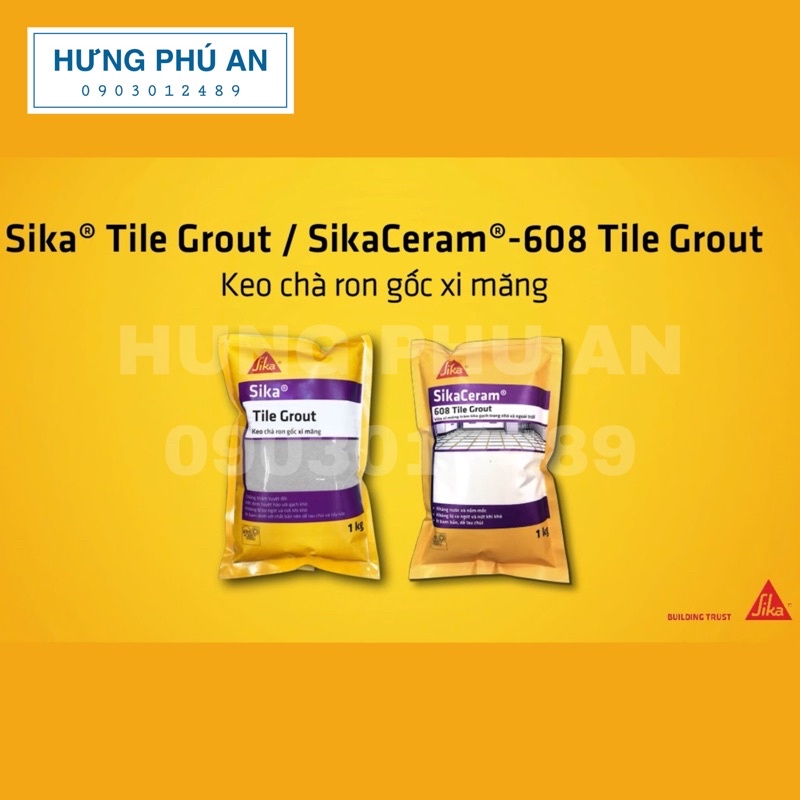 Keo chà ron SIKA TILE GROUT màu Trắng/ màu Xám - bao 1kg