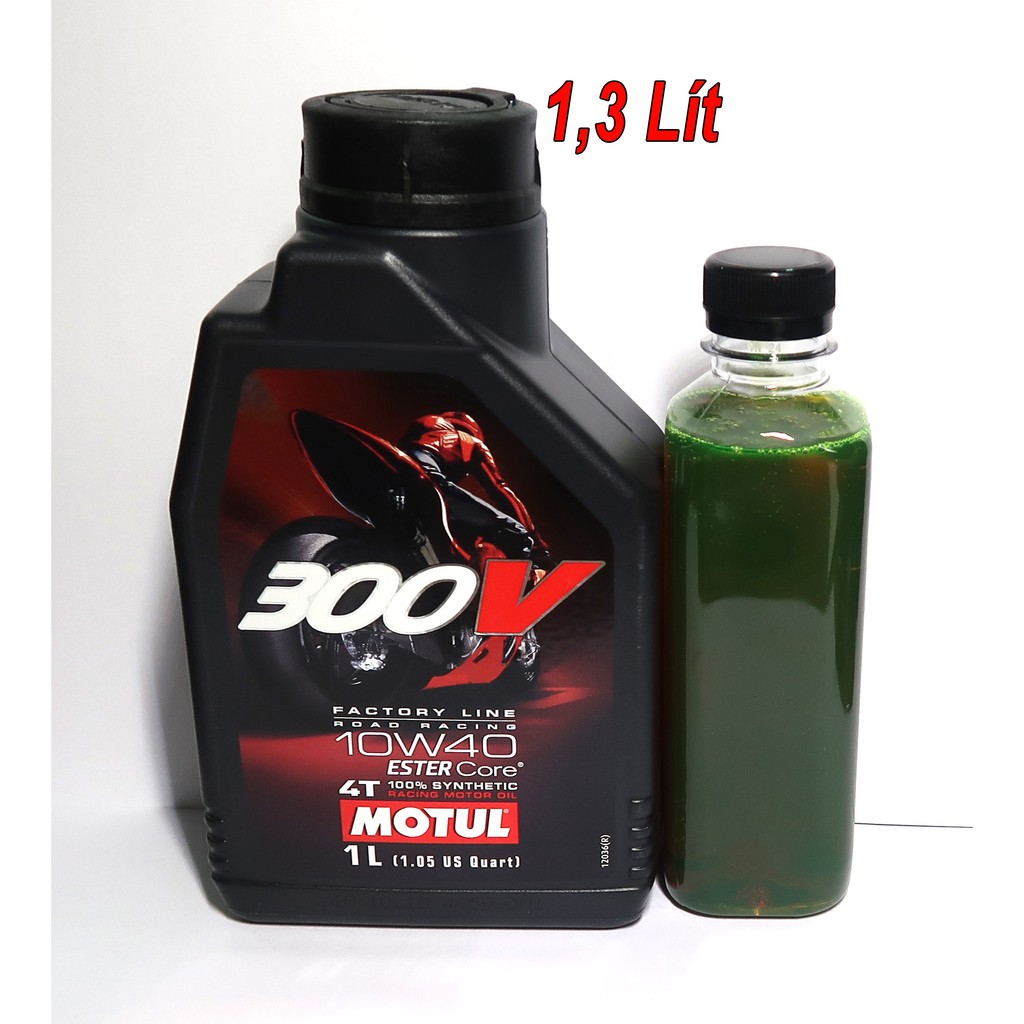 1,3L Nhớt Motul 300V 10W40 Tem 3 Lớp Cao Cấp Cho Raider, Satria, GSX, ...