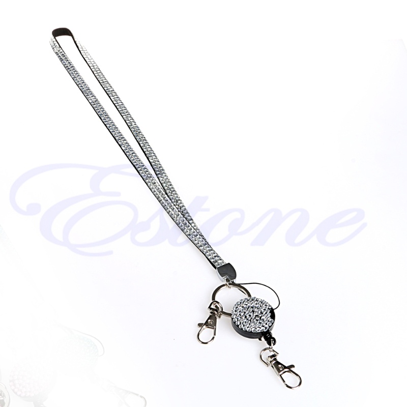 Giá Đỡ Điện Thoại / Chìa Khóa ID Đính Đá Resin Lấp Lánh Có Thể Thu Gọn