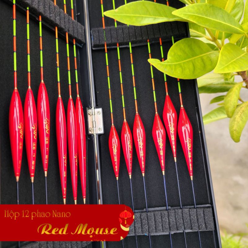 Bộ 12 phao câu đài nano màu đỏ - Hộp phao câu đài