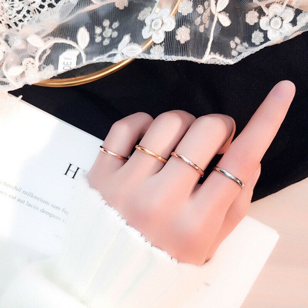 CLEVER Fashion 3-10 2mm Lovely Plain Design Finger Ring For Women