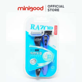 Dao cạo nam râu nam/nữ Minigood 2 cái 4 lưỡi