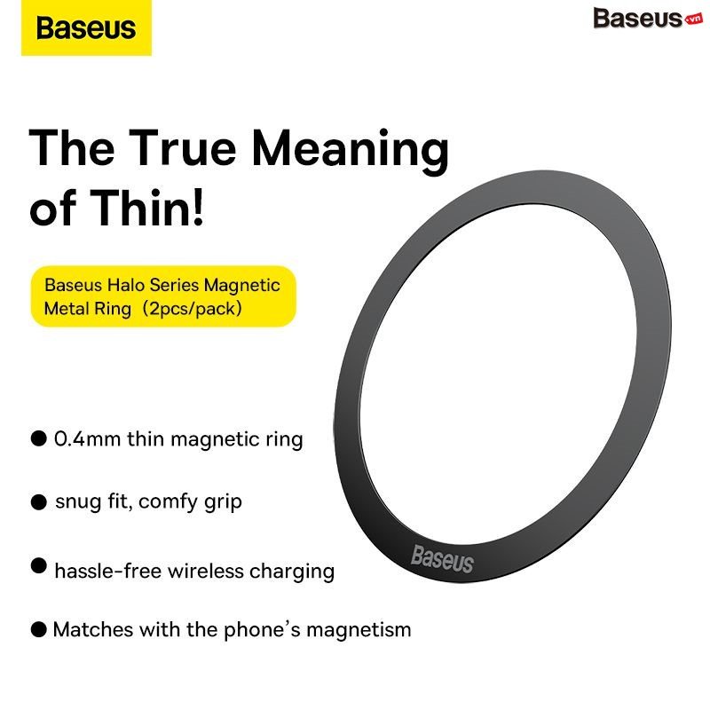 Vòng Kim Loại MagSafe Baseus Halo Series Magnetic Metal Ring cho iPhone 13/12 Series