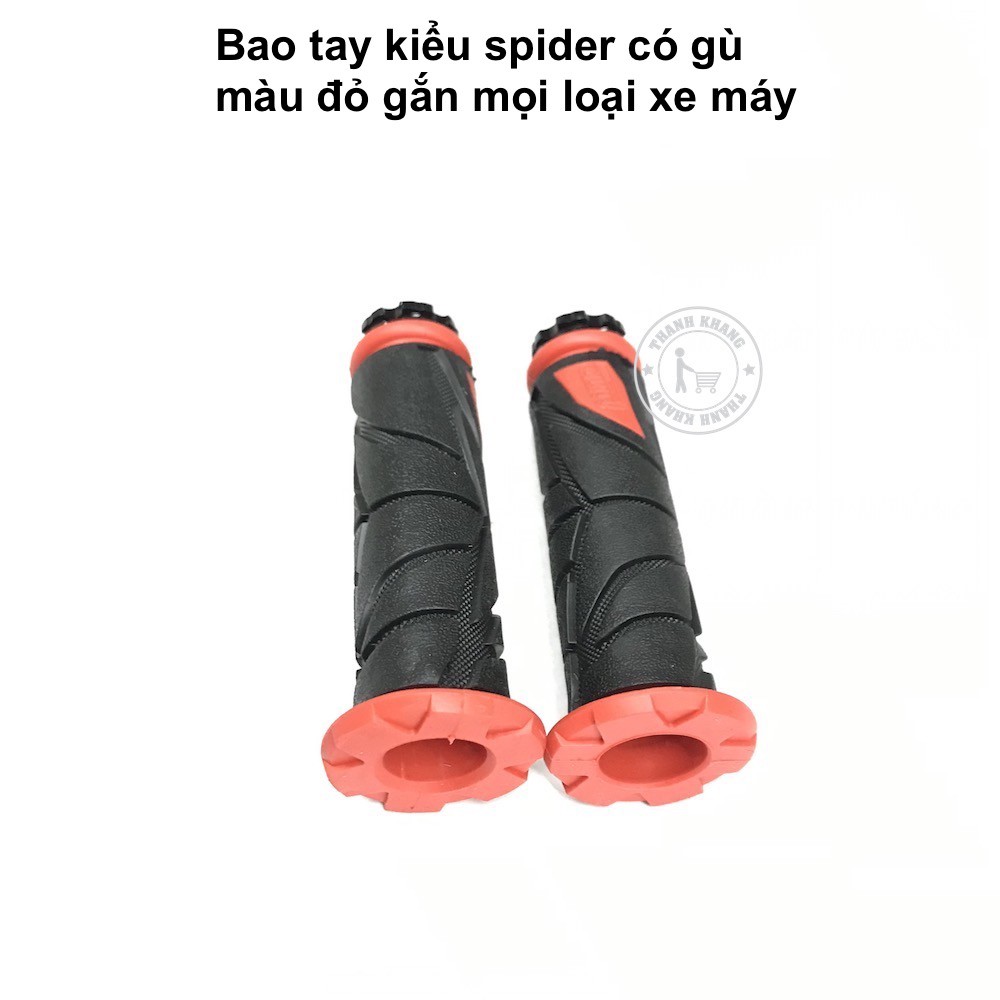 Bao tay xe máy kiểu spider có gù gắn mọi loại xe thanh khang màu đỏ 006001378