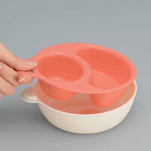 [Inomata] Bát chia ngăn 2 lớp nội địa Nhật cho bé ăn dặm từ 6 tháng tuổi