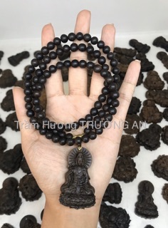 💥Bảo hành💥 Bô dây đeo cổ trầm hương indo mặt phật bản mệnh đem lại may mắn