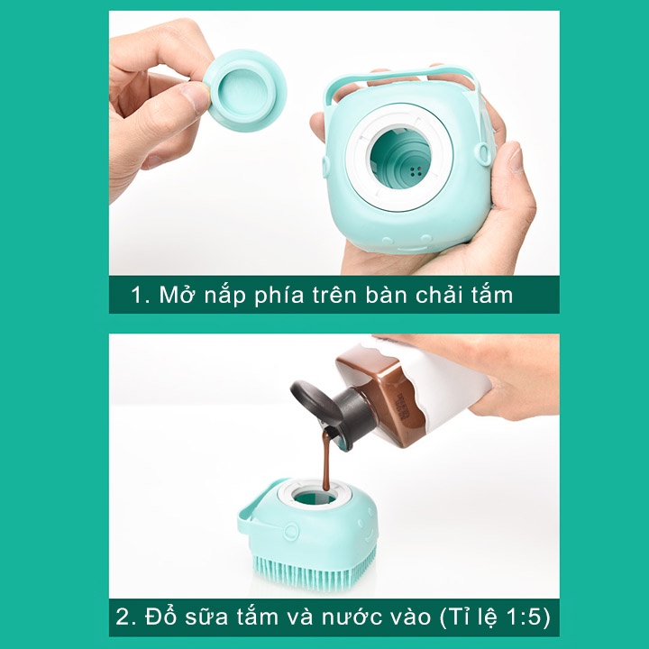 Bàn Chải Tắm Mát Xa Tạo Bọt Cho Chó Mèo Thú Cưng #Tintin Pet Store