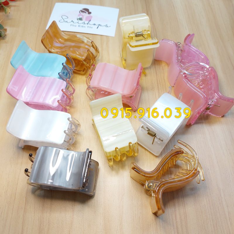 Kẹp Tóc Càng cua 5 chấu mica màu bóng