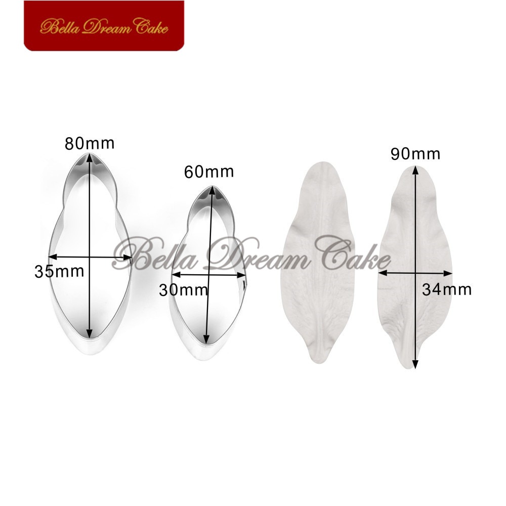 Set 4 Khuôn Silicone Làm Bánh Tạo Hình Cánh Hoa Lily Độc Đáo Tiện Dụng