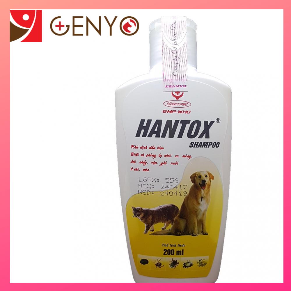 Sữa Tắm Trị Ve Ghẻ Rận Tai Bọ Chét Chó Mèo - Hantox Vàng