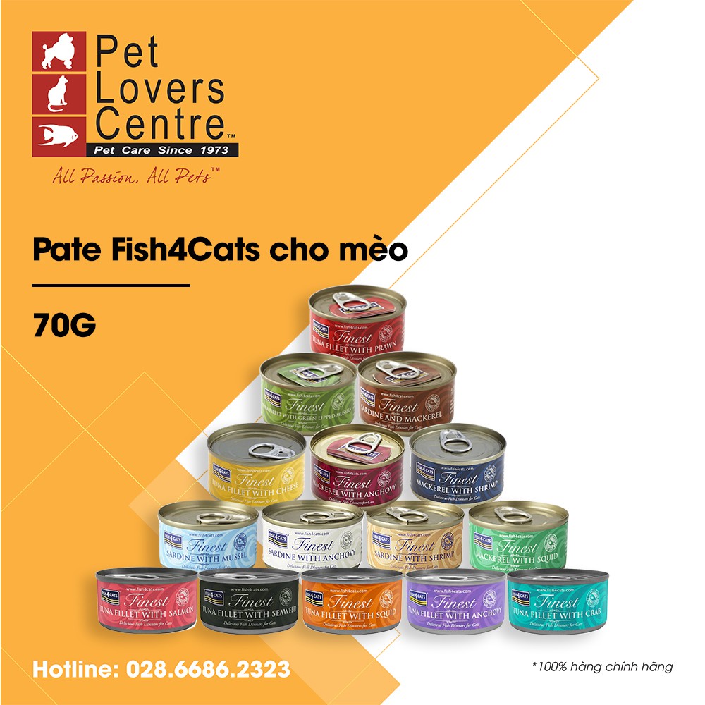 [15 vị] Pate cho mèo FISH 4 CATS 70g