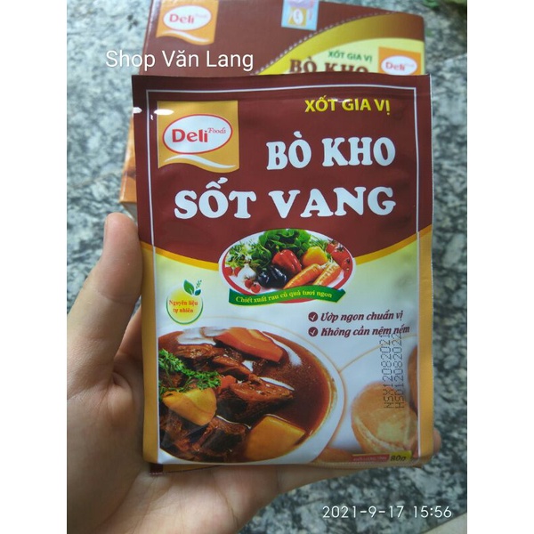 Gói Xốt gia vị Bò kho sốt vang Deli Foods gói 80g