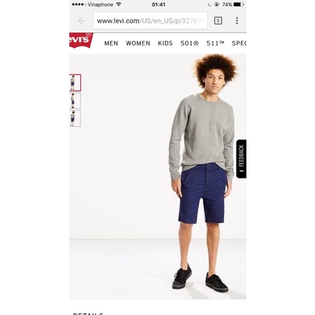 Thanh lý quần short nam Levis Auth