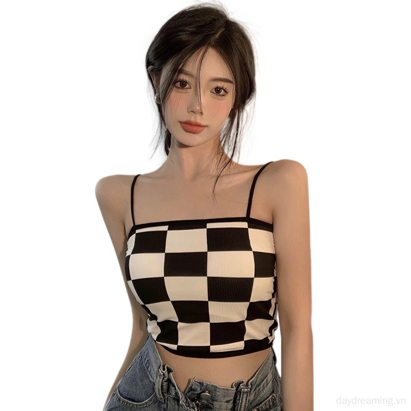 Áo Tank Top Hai Dây Có Mút Đệm Thời Trang Cho Nữ