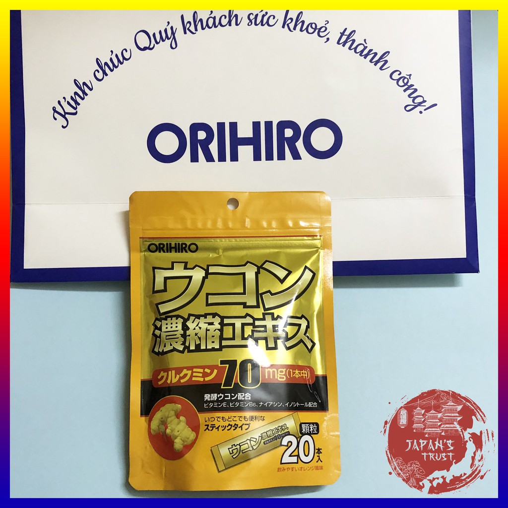 Tinh bột nghệ giải rượu giải độc gan Orihiro 20 gói của Nhật Bản -  Hàng chính hãng Orihiro