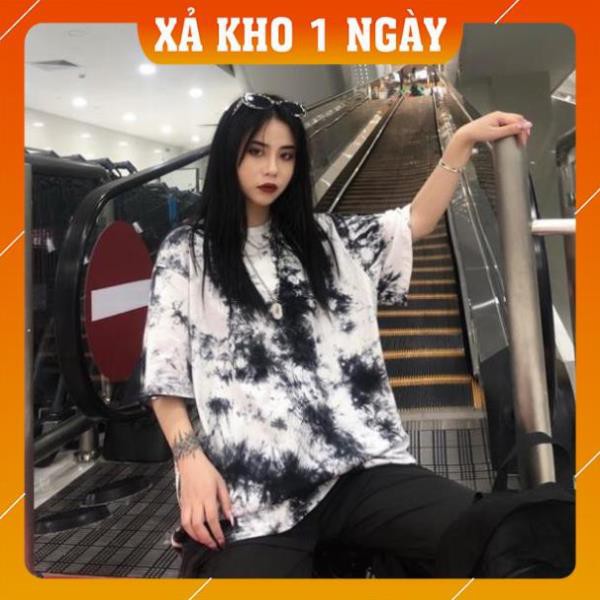 [Mã WARN20 giảm 20k đơn 150k] [HOT TREND] Áo Thun Nữ Form Rộng, Áo Phông Rộng, Loang Hai Màu Đen Trắng, FreeSize | BigBuy360 - bigbuy360.vn